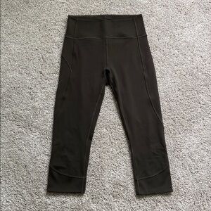Lululemon • In Movement Crop Everlux Dark Olive